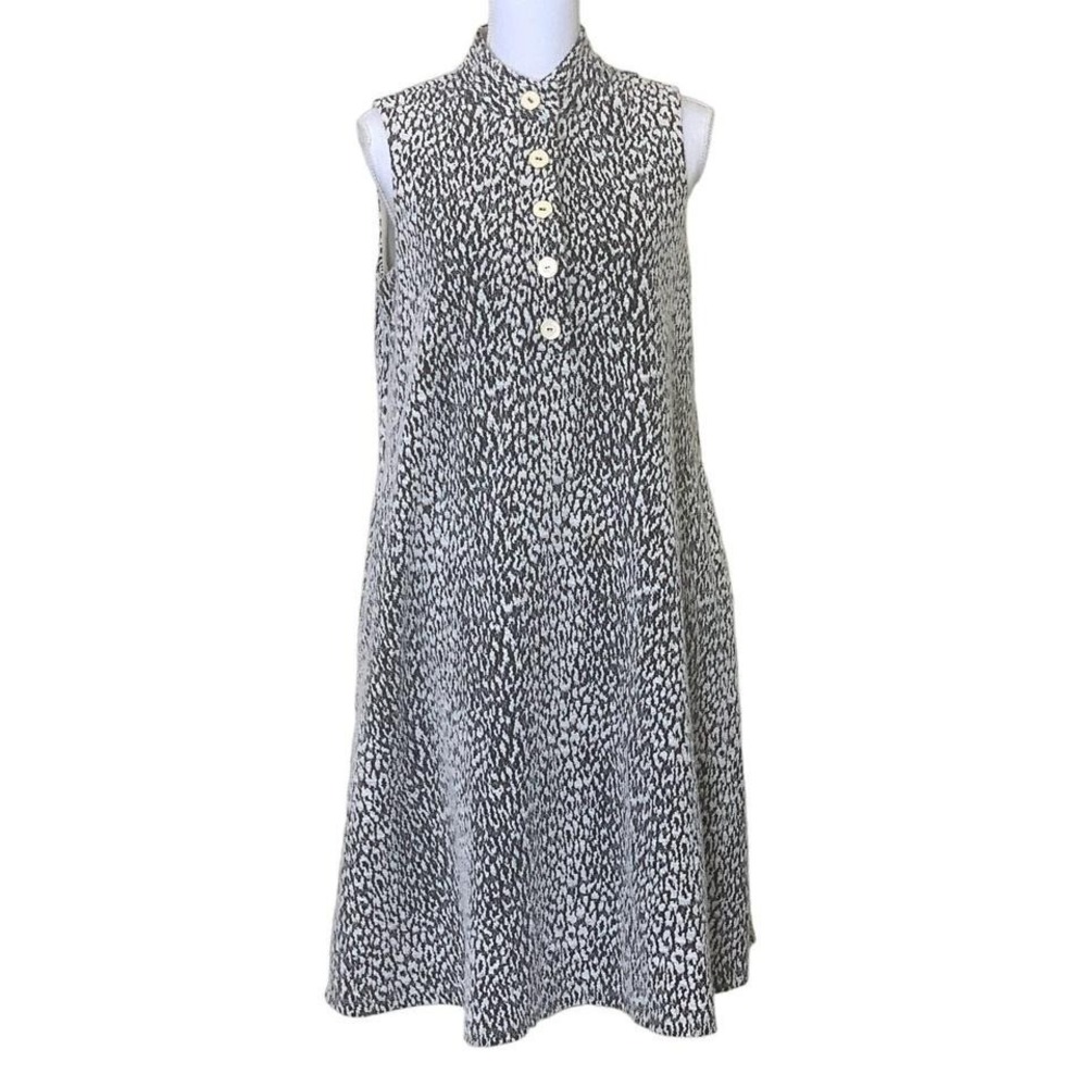 J. McLaughlin Knit Half button placket Shift Dress, large, resort, coastal